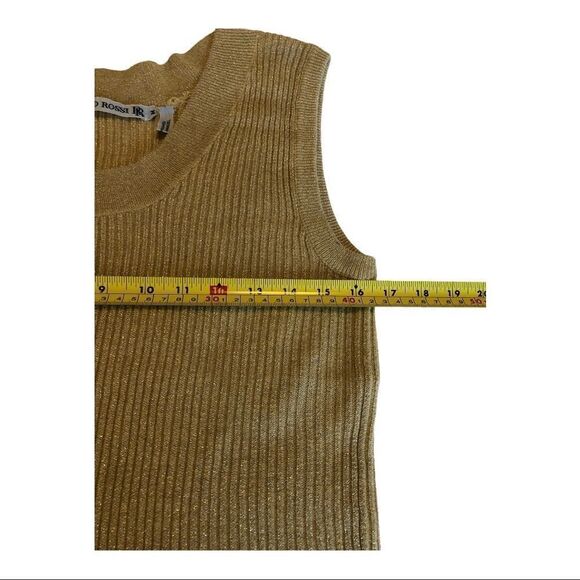 𝅺2/$36 Rino Rossi Gold Metallic Sleeveless Top - Picture 8 of 8